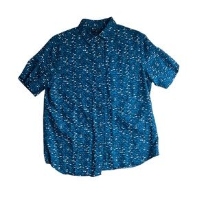 Banana Republic Outlet Linen Men's Shark Pattern shirt, L, slim fit